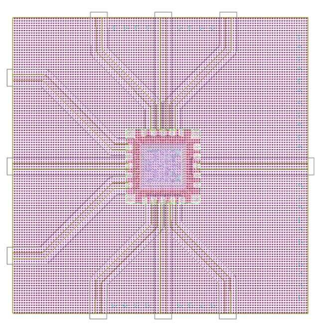 The IC is placed inside the QFN package