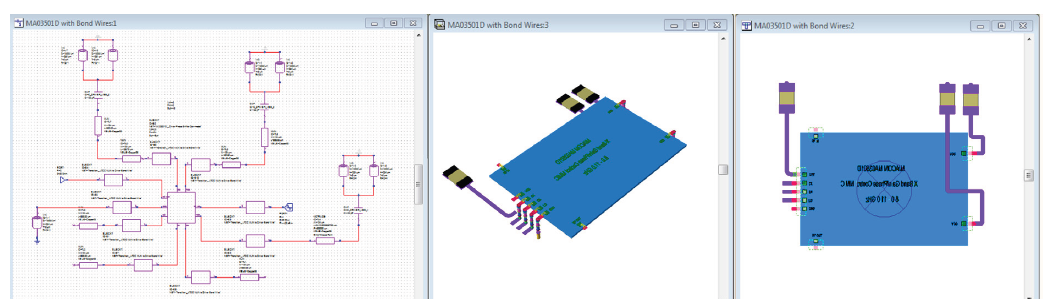 External library parts were imported into the model; the schematic was synchronized with the layout