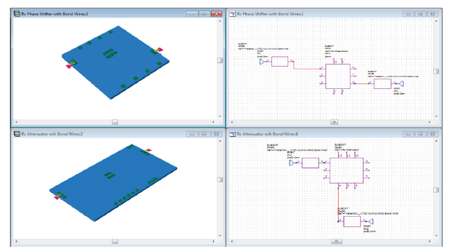 An attenuator and phase shifter were imported into the model