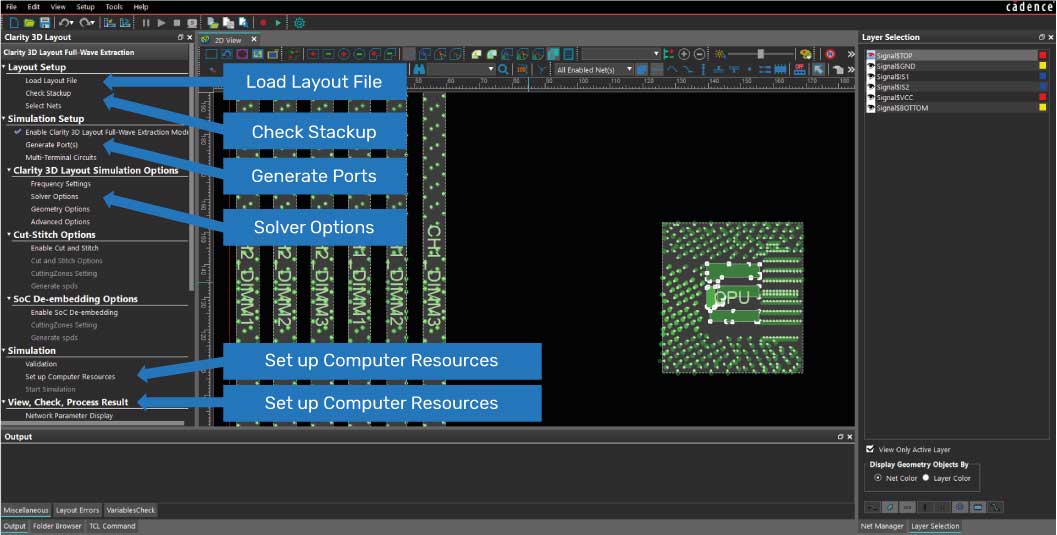 Clarity 3D layout interface