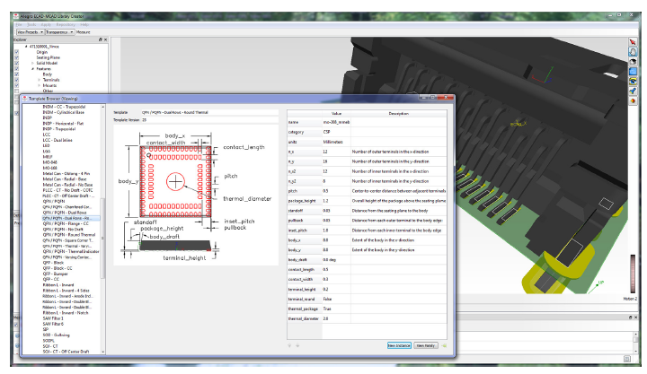 Figure 1: Build complete packages of 2D footprints and 3D models