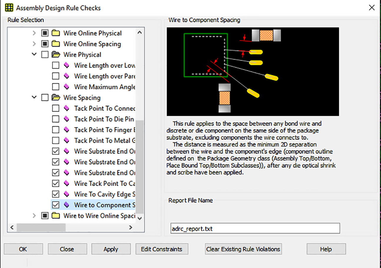 ARC checks complex wire interaction and package-specific rules