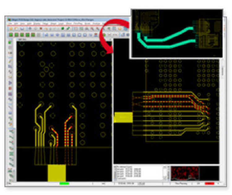 Figure 6: Split View allows working on both ends of a zoomed-in interface 