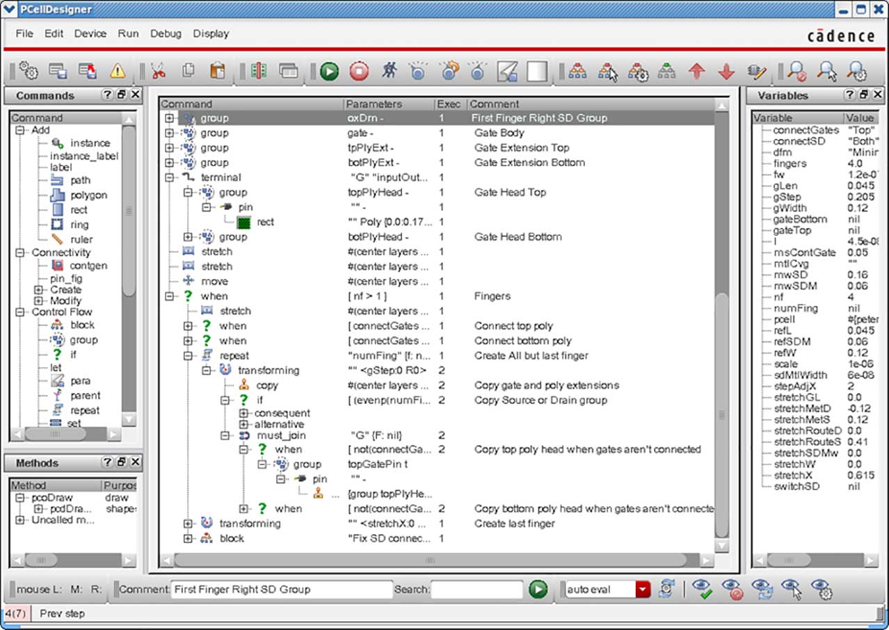 Figure 2: Cadence PCell Designer main window