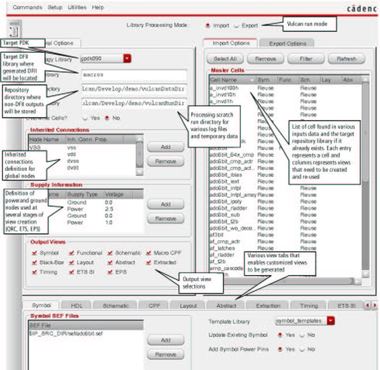 VULCAN IP import user interface