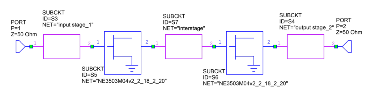 LNA RF circuit cascade