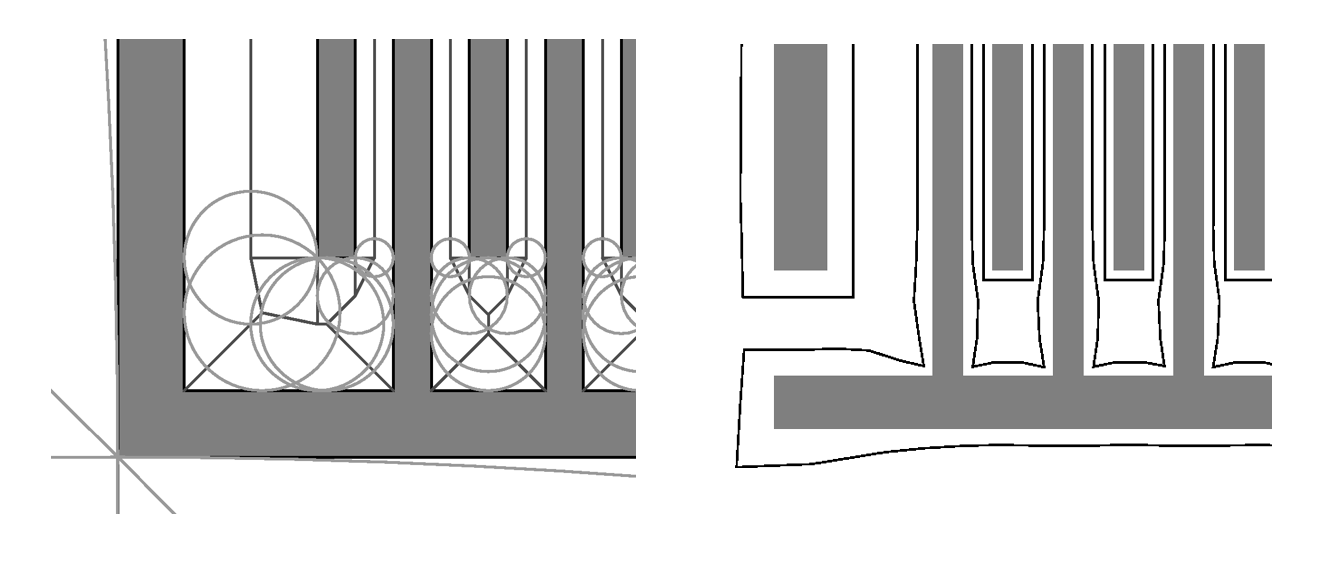 Partial view of a layout with multiple passive components