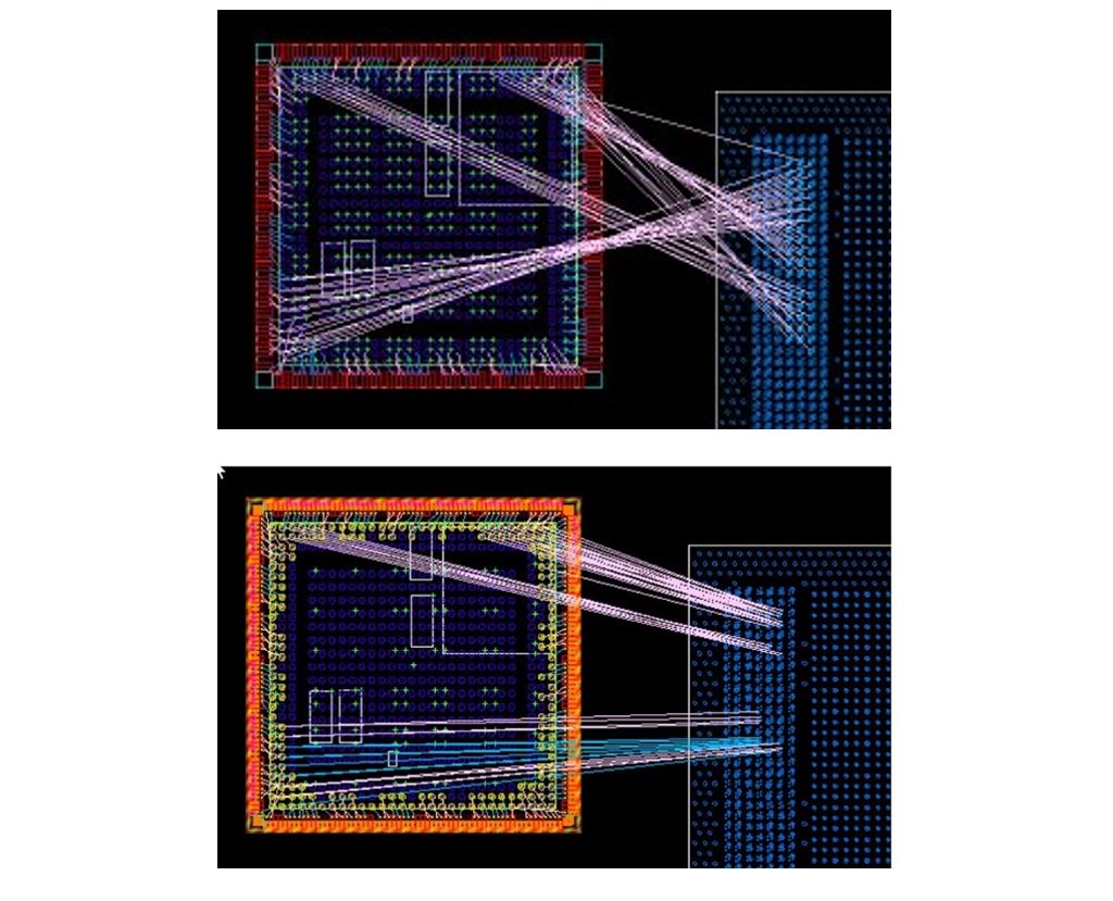 Die-to-die connectivity optimization