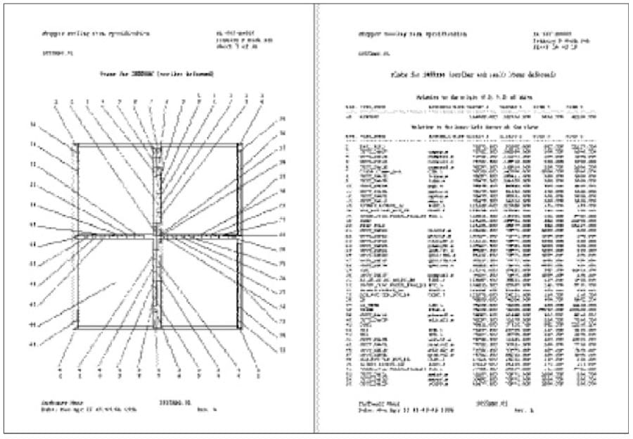 Automatically generated reticle frame diagram