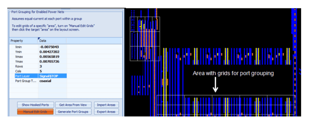 Figure 4: Port grouping can be generated by selecting an area and defining a partition