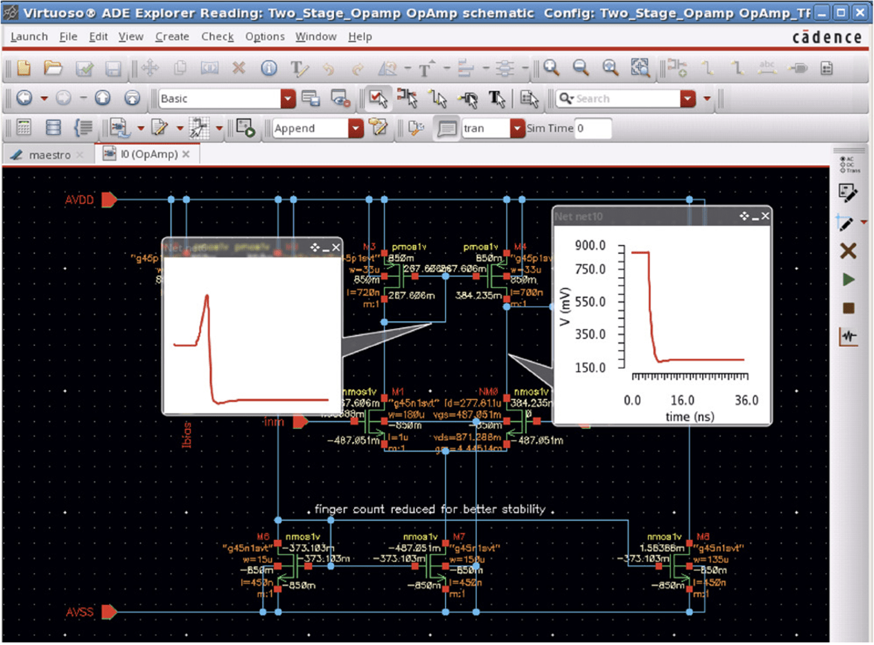 Schematic-centric use model showing waveform balloons