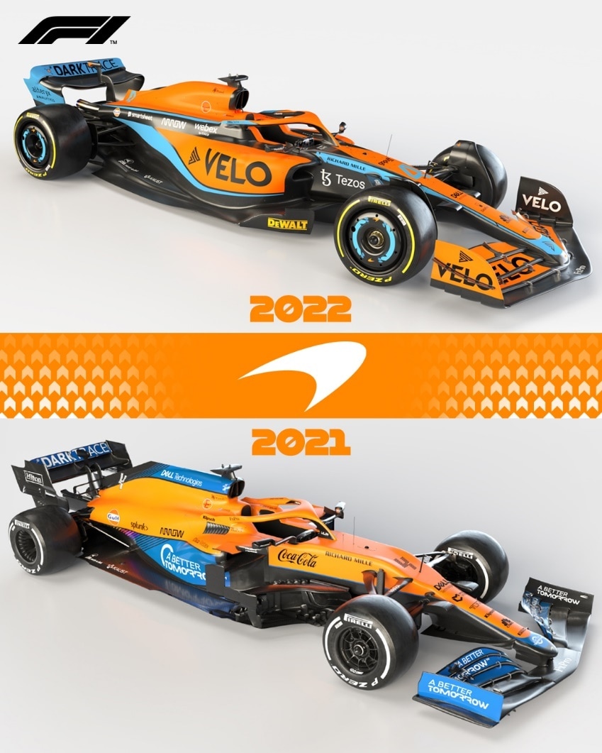 McLaren Formula 1 2021 and 2022 design comparison [1]