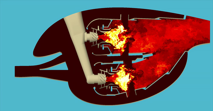 Fidelity LES Solver simulation of NASA E3 aviation combustor targeting predictions of linear heat transfer, durability, and exit temperature profiles