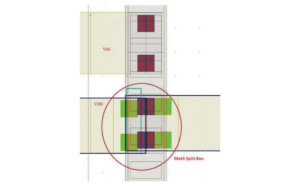 Figure 3: Short example between metal 2 and metal 3