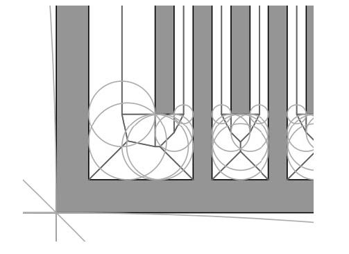 Voroni diagram used to analyze and partition the layout