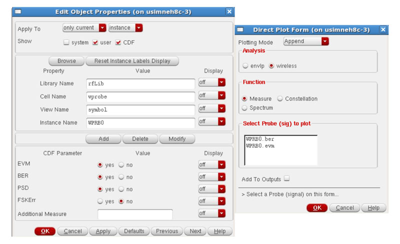 Screenshot of post-processing capabilities in the Virtuoso Analog Design Environment